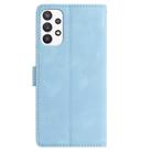 For Samsung Galaxy A73 Skin Feel Embossed Feather Leather Phone Case(Light Blue) - 3