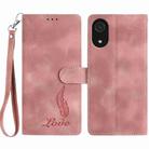 For Samsung Galaxy A03 Core Skin Feel Embossed Feather Leather Phone Case(Pink) - 1