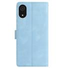 For Samsung Galaxy A03 Core Skin Feel Embossed Feather Leather Phone Case(Light Blue) - 3