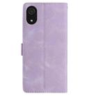 For Samsung Galaxy A03 Core Skin Feel Embossed Feather Leather Phone Case(Purple) - 3