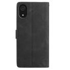 For Samsung Galaxy A03 Core Skin Feel Embossed Feather Leather Phone Case(Black) - 3