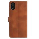 For Samsung Galaxy A03 Core Skin Feel Embossed Feather Leather Phone Case(Brown) - 3