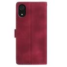 For Samsung Galaxy A03 Core Skin Feel Embossed Feather Leather Phone Case(Red) - 3
