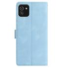 For Samsung Galaxy A03 Skin Feel Embossed Feather Leather Phone Case(Light Blue) - 3
