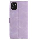 For Samsung Galaxy A03 Skin Feel Embossed Feather Leather Phone Case(Purple) - 3
