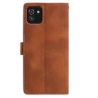 For Samsung Galaxy A03 Skin Feel Embossed Feather Leather Phone Case(Brown) - 3