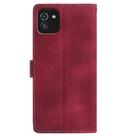 For Samsung Galaxy A03 Skin Feel Embossed Feather Leather Phone Case(Red) - 3