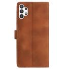 For Samsung Galaxy A13 4G Skin Feel Embossed Feather Leather Phone Case(Brown) - 3