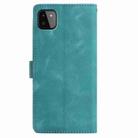 For Samsung Galaxy A22 5G Skin Feel Embossed Feather Leather Phone Case(Green) - 3