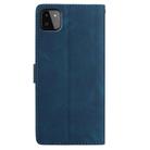 For Samsung Galaxy A22 5G Skin Feel Embossed Feather Leather Phone Case(Dark Blue) - 3