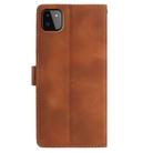 For Samsung Galaxy A22 5G Skin Feel Embossed Feather Leather Phone Case(Brown) - 3