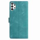 For Samsung Galaxy A32 4G Skin Feel Embossed Feather Leather Phone Case(Green) - 3