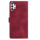 For Samsung Galaxy A32 4G Skin Feel Embossed Feather Leather Phone Case(Red) - 3