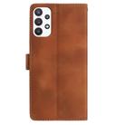 For Samsung Galaxy A52 Skin Feel Embossed Feather Leather Phone Case(Brown) - 3