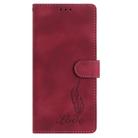 For Samsung Galaxy A52 Skin Feel Embossed Feather Leather Phone Case(Red) - 2
