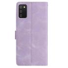 For Samsung Galaxy A02s Skin Feel Embossed Feather Leather Phone Case(Purple) - 3