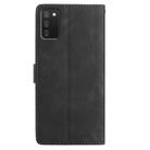 For Samsung Galaxy A02s Skin Feel Embossed Feather Leather Phone Case(Black) - 3