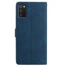 For Samsung Galaxy A02s Skin Feel Embossed Feather Leather Phone Case(Dark Blue) - 3