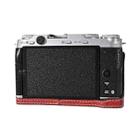 For FUJIFILM X-M5 Litchi Texture PU Leather Camera Half Case Base(Wine Red) - 3