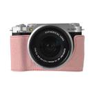 For FUJIFILM X-M5 Litchi Texture PU Leather Camera Half Case Base(Pink) - 1