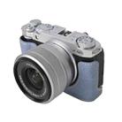 For FUJIFILM X-M5 Litchi Texture PU Leather Camera Half Case Base(Blue) - 2