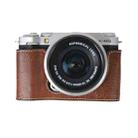 For FUJIFILM X-M5 Litchi Texture PU Leather Camera Half Case Base(Coffee) - 1
