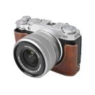 For FUJIFILM X-M5 Litchi Texture PU Leather Camera Half Case Base(Coffee) - 2