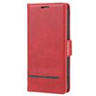 For iPhone 12 mini Business Style Line Splicing Horizontal Flip TPU + PU Leather Case with Card Slots & Holder & Wallet(Red) - 2