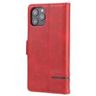 For iPhone 12 mini Business Style Line Splicing Horizontal Flip TPU + PU Leather Case with Card Slots & Holder & Wallet(Red) - 3