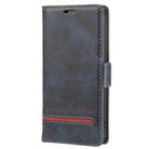 For iPhone 12 mini Business Style Line Splicing Horizontal Flip TPU + PU Leather Case with Card Slots & Holder & Wallet(Blue) - 1