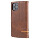 For iPhone 12 mini Business Style Line Splicing Horizontal Flip TPU + PU Leather Case with Card Slots & Holder & Wallet(Dark Brown) - 2