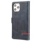 For iPhone 12 Pro Max Business Style Line Splicing Horizontal Flip TPU + PU Leather Case with Card Slots & Holder & Wallet(Blue) - 3