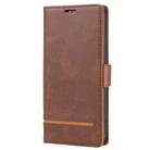 For iPhone 12 Pro Max Business Style Line Splicing Horizontal Flip TPU + PU Leather Case with Card Slots & Holder & Wallet(Dark Brown) - 2