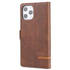 For iPhone 12 Pro Max Business Style Line Splicing Horizontal Flip TPU + PU Leather Case with Card Slots & Holder & Wallet(Dark Brown) - 3