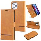 For iPhone 12 Pro Max Business Style Line Splicing Horizontal Flip TPU + PU Leather Case with Card Slots & Holder & Wallet(Brown) - 1