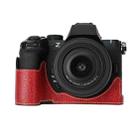 For Nikon Z50II Litchi Texture PU Leather Camera Half Case Base(Wine Red) - 1
