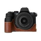 For Nikon Z50II Litchi Texture PU Leather Camera Half Case Base(Coffee) - 1