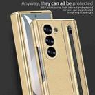 For Samsung Galaxy Z Fold5 5G VIETAO Electroplating Integrated Pen Slot Folding PU Phone Case with Stylus(Gold) - 3
