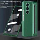 For Samsung Galaxy Z Fold4 5G VIETAO Electroplating Integrated Pen Slot Folding PU Phone Case with Stylus(Green) - 2