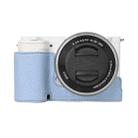 For Sony ZV-E10 Litchi Texture PU Leather Camera Half Case Base(Blue) - 1