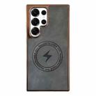 For Samsung Galaxy S25 Ultra 5G Electroplated PC Sheepskin Invisible Magnetic MagSafe Phone Case(Grey) - 1