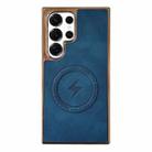 For Samsung Galaxy S25 Ultra 5G Electroplated PC Sheepskin Invisible Magnetic MagSafe Phone Case(Blue) - 1