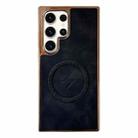For Samsung Galaxy S23 Ultra 5G Electroplated PC Sheepskin Invisible Magnetic MagSafe Phone Case(Black) - 1