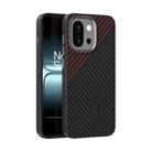 For OnePlus 13T ABEEL C Carbon Fiber Series 6D Micro Relief MagSafe Phone Case(Black Red) - 1