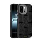 For OnePlus 13T ABEEL Beast Pattern 6D Micro-Embossed MagSafe Genuine Leather Phone Case(Black) - 1
