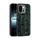 For OnePlus 13T ABEEL Beast Pattern 6D Micro-Embossed MagSafe Genuine Leather Phone Case(Green) - 1