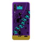 For Huawei Y6p (2020) Coloured Drawing Pattern Highly Transparent TPU Protective Case(Stair Cat) - 1