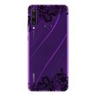 For Huawei Y6p (2020) Coloured Drawing Pattern Highly Transparent TPU Protective Case(Lace Flower) - 1
