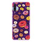 For Huawei Y6p (2020) Coloured Drawing Pattern Highly Transparent TPU Protective Case(Donuts) - 1