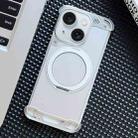 For iPhone 14 Frameless Aromatherapy MagSafe Holder Phone Case(Silver) - 1